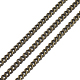 真鍮のカーブチェーン  ツイストチェーン  ハンダ付け  スプールで  ニッケルフリー  アンティークブロンズ  2x1.2x0.3mm  約82.02フィート（25m）/ロール CHC-S009-001AB-NF-2