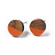 Opaque Resin & Walnut Wood Stud Earrings EJEW-N017-008-B03-2