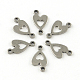Smooth Surface 201 Stainless Steel Heart Links connectors STAS-R064-53-1