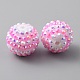 Harz Strass Perlen&nbsp;RESI-WH0034-33-1