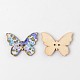 Printed Butterfly 2-Hole Wooden Buttons BUTT-K002-10M-2