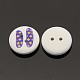 2-Hole Flat Round Mathematical Operators Printed Wooden Sewing Buttons BUTT-M002-05-2