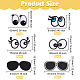 36 pièces 6 styles yeux et lunettes tissu de broderie informatisé fer sur patchs DIY-FG0004-72-2