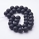 Chapelets de perles perles en agate noire naturelle G-D543-12mm-3