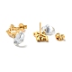 Boucles d'oreilles pendantes avec couronne d'étoiles en zircone cubique transparente EJEW-G292-04G-3
