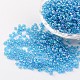 Transparent Colours Rainbow Round Glass Seed Beads X-SEED-A007-3mm-163B-1
