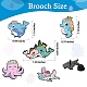 5Pcs 5 Style Animal Alloy Enamel Brooches for Backpack Clothes JEWB-SZ0001-40-2