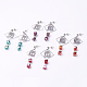 Electroplate Glass Dangle Stud Earrings EJEW-JE02594-1