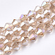 Chapelets de perles en verre électroplaqué X-EGLA-Q118-6mm-B10-1