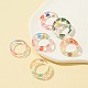 Set di anelli da dito impilabili in resina da 6 pz 6 stili per donna RJEW-FS0001-09-5