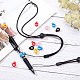 GORGECRAFT 30PCS Anti-Lost Necklace Lanyard Set Include 6PCS Black Neck Lanyard Necklace Straps Pendant and 24PCS 8mm 6 Colors Silicone Rubber Rings Band Holder for Women Men DIY-GF0006-39-6