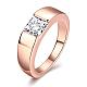 Classic Real Rose Gold Plated Brass Cubic Zirconia Rings for Men RJEW-BB06342-10RG-1