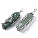 Natural Green Aventurine Big Wire Wrapped Pendants G-T133-P02D-2