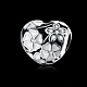 Großes Loch Herz 925 Sterling Silber Emaille europäischen Perlen STER-BB15838-2