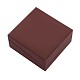 黒いベルベットの正方形の革のブレスレット＆バングルギフトボックス  インディアンレッド  8.5x9x4.3cm LBOX-D009-05A-3