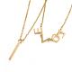 304 Stainless Steel Two-tiered Necklaces NJEW-H497-09-3