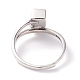 Cubo y cuentas redondas 925 anillo ajustable de plata de ley para mujer STER-G032-10AS-2