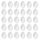 PandaHall Elite ブラスペンダント  オーバル  空白タグのスタンプ  銀色のメッキ  26x18x0.7mm  穴：1mm  30個/箱 KK-PH0002-08S-1