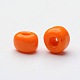 ガラスシードビーズ  不透明な色の種  DIYジュエリー作成用の小さなクラフトビーズ  ラウンド  ダークオレンジ  4mm  穴：1.5mm  約4500個/ポンド SEED-A010-4mm-50-2