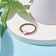 Glass Beaded Finger Ring with Brass Heart for Women RJEW-JR00466-7