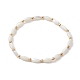 Natürliche Muschel-Twist-Oval-Perlen-Stretch-Armbänder für Frauen BJEW-JB10059-1