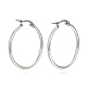 201 Stainless Steel Hoop Earrings X-MAK-R018-30mm-S-1