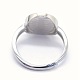 Componentes del anillo de dedo de plata de primera ley con baño de rodio STER-E061-01B-P-4