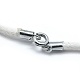 ワックスポリエステルコードネックレス作り  真鍮パーツ  ホワイト  プラチナ  18.8''（48センチメートル） MAK-P010-15P-2