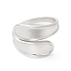 304 anillo de puño abierto en forma de lágrima de acero inoxidable para mujer RJEW-K245-37P-1