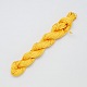 10Mナイロンジュエリー糸  作るカスタム織りブレスレット用ナイロンコード  ゴールド  2mm X-NWIR-R002-2mm-16-1