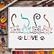 Fingerinspire猫のステンシル29.7x21cm愛猫の模様ステンシル再利用可能な猫のステンシル猫の足のステンシルテンプレート木に描くためのペットの猫のステンシル  床  壁  ファブリック DIY-WH0202-160-6