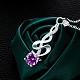 Silver Plated Brass Cubic Zirconia Helix Pendant Necklaces NJEW-BB03000-C-4