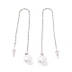 Lunga catena con orecchini pendenti con perle di plastica EJEW-A067-11P-2