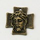 Tibetan Style Alloy Cross with Jesus Alloy Pendants for Easter Jewelry K0P62071-1