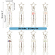 Porte-clés pendentif en acrylique et perles de verre KEYC-AB00039-2