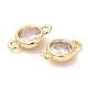 Eco-Friendly Rack Plating Brass Pave Clear Cubic Zirconia Connector Charms KK-A186-06LG-3