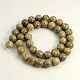Chrysanthème naturel perles pierre / fossiles de corail brins G-D135-10mm-01-2