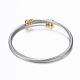 Trendy 304 Stainless Steel Torque Bangles & Rings Sets SJEW-H073-10A-3