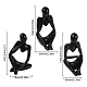 Gorgecraft 3pcs3スタイルの合成樹脂で飾る  人間の形  ブラック  60~76x50~58x124~127mm  1個/スタイル DJEW-GF0001-31-2