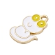 Pendentifs d'émail en alliage&nbsp;ENAM-S027-02B-G-2