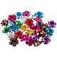 100 Stück gemischte Farbe 17mm Aluminium Rose Blume winzige Metallperlen Metall Abstandsperlen für die Schmuckherstellung FALUM-PH0002-01-2
