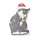 Акриловый кулон в форме рождественской кошки HJEW-E007-01G-07-4