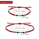 4шт 4 стильных стеклянных и латунных плетеных браслета из бисера и ножных браслетов SJEW-SW00003-05-4