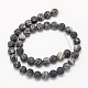 Frosted Round Natural Black Polychrome Jasper/Picasso Stone/Picasso Jasper Beads Strands G-N0166-44-8mm-3