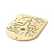 真鍮チャーム  DIYアクセサリー  ブレスレットのための  イヤリング  ネックレス  中空の面を持つ半楕円形  生（メッキなし）  40x30x1mm  穴：1.5mm KK-I010-14C-4