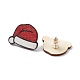 クリスマスプリントの木製スタッドピアス  女性用ステンレスピン316本付き  帽子  21x28mm  ピン：0.7mm EJEW-D046-04-1