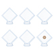 Superfindings 6 ensembles de présentoirs en plastique blanc de 10.9 cm avec film tpu et présentoir de bracelet de base pour l'affichage de spécimens de médailles perls et de pièces de défi ODIS-FH0001-01C-02-1
