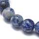 Bracelets extensibles en jaspe avec des taches bleues naturelles X-BJEW-K212-B-039-3
