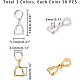 PandaHall Elite 150pcs 3 Colors Brass Pinch Bails Pinch Clip Bail Clasp Dangle Charm Bead Pendant Connector Findings for Pendants Necklace Jewelry DIY Craft Making IFIN-PH0023-99-2