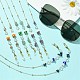 4 Stück 4-teiliges Set aus natürlichen gemischten Edelsteinsplittern und Bunte Malerei-Brillenketten mit Pilzperlen AJEW-TA00020-2
